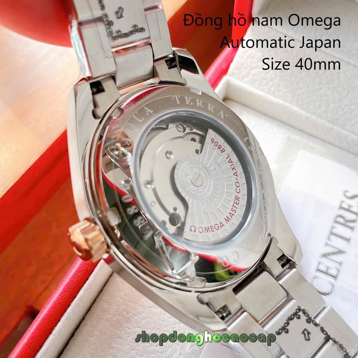 Đồng Hồ Nam Omega Máy Tự Động Nhật Mặt Trắng Kim Loại Demi Rose Sapphire Size 40mmm