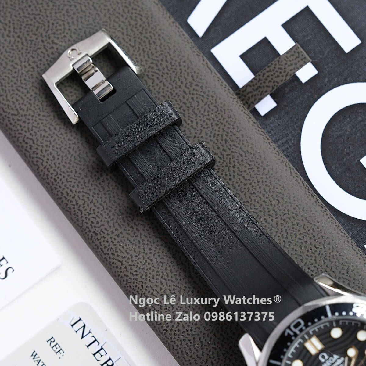 Đồng Hồ Nam Omega Seamaster Diver Automatic Dây Cao Su Đen Size 41mm - Vỏ Bạc Mặt Đen