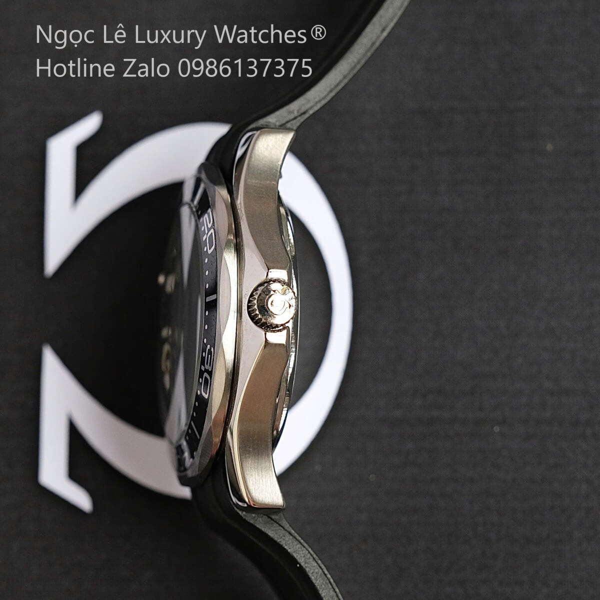 Đồng Hồ Nam Omega Seamaster Diver Automatic Dây Cao Su Đen Size 41mm - Vỏ Bạc Mặt Đen