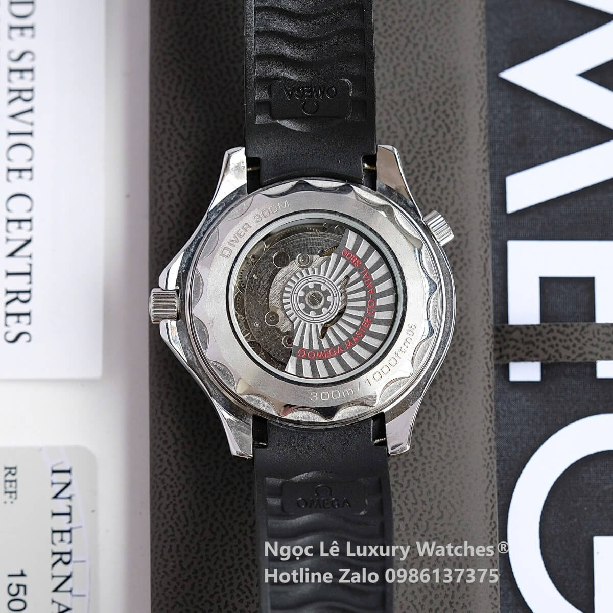 Đồng Hồ Nam Omega Seamaster Diver Automatic Dây Cao Su Đen Size 41mm - Vỏ Bạc Mặt Đen