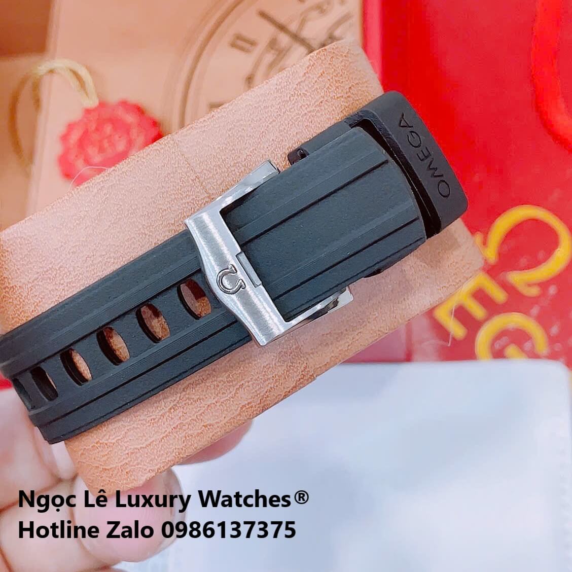 Đồng Hồ Nam Omega Seamaster Diver Automatic Dây Cao Su Đen Size 41mm - Vỏ Bạc Mặt Trắng Viền Đen