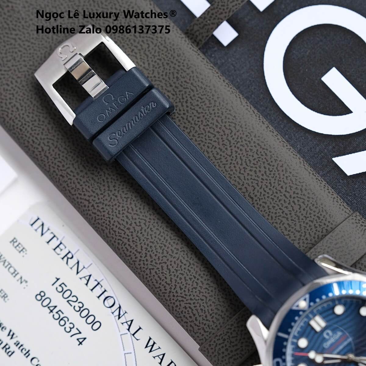 Đồng Hồ Nam Omega Seamaster Diver Automatic Dây Cao Su Xanh Size 41mm - Vỏ Bạc Mặt Xanh