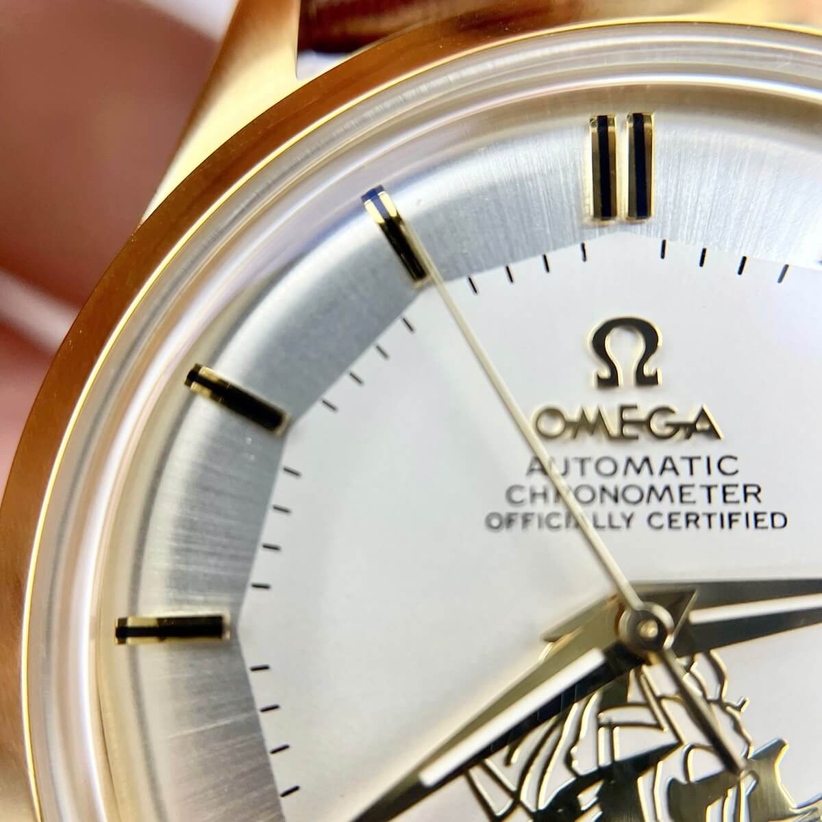 Đồng Hồ Nam Omega Thuyền Buồm Tự Động Dây Da Nâu Vỏ Gold White Size 40mm