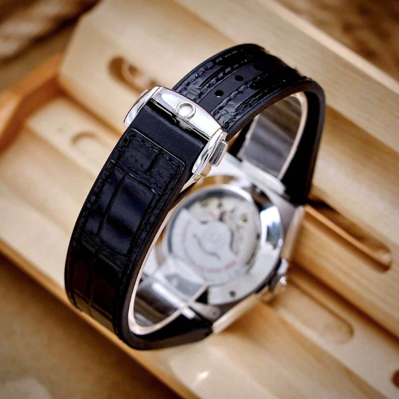 Đồng Hồ Nam Omega Constellation Tự Động Dây Cao Su Bọc Da Đen Vỏ Silver Size 40mm