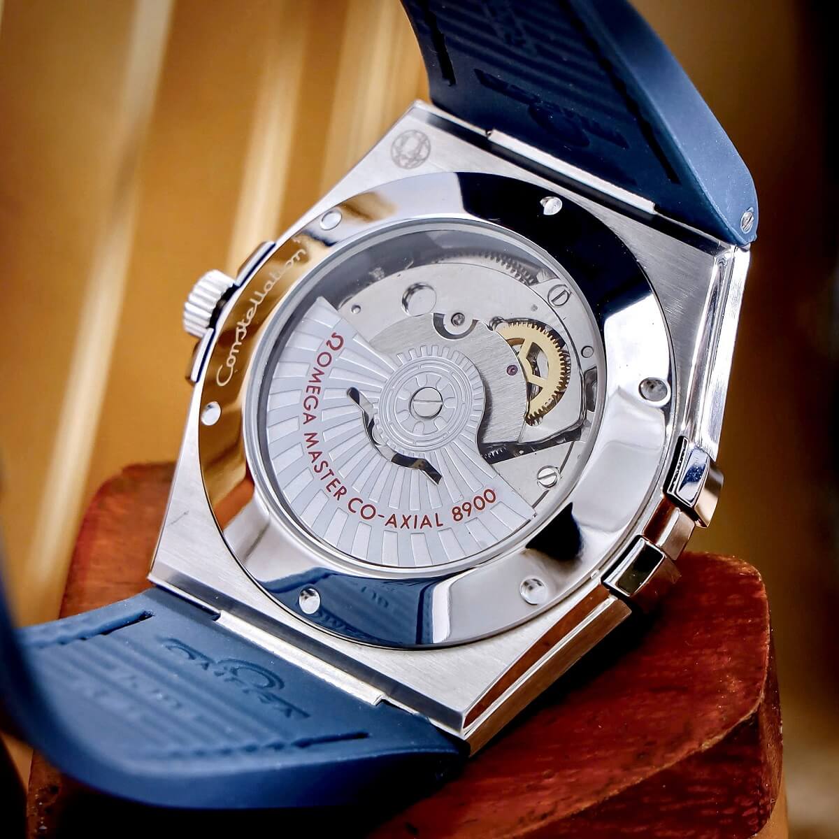 Đồng Hồ Nam Omega Constellation Tự Động Dây Cao Su Bọc Da Xanh Vỏ Silver Size 40mm