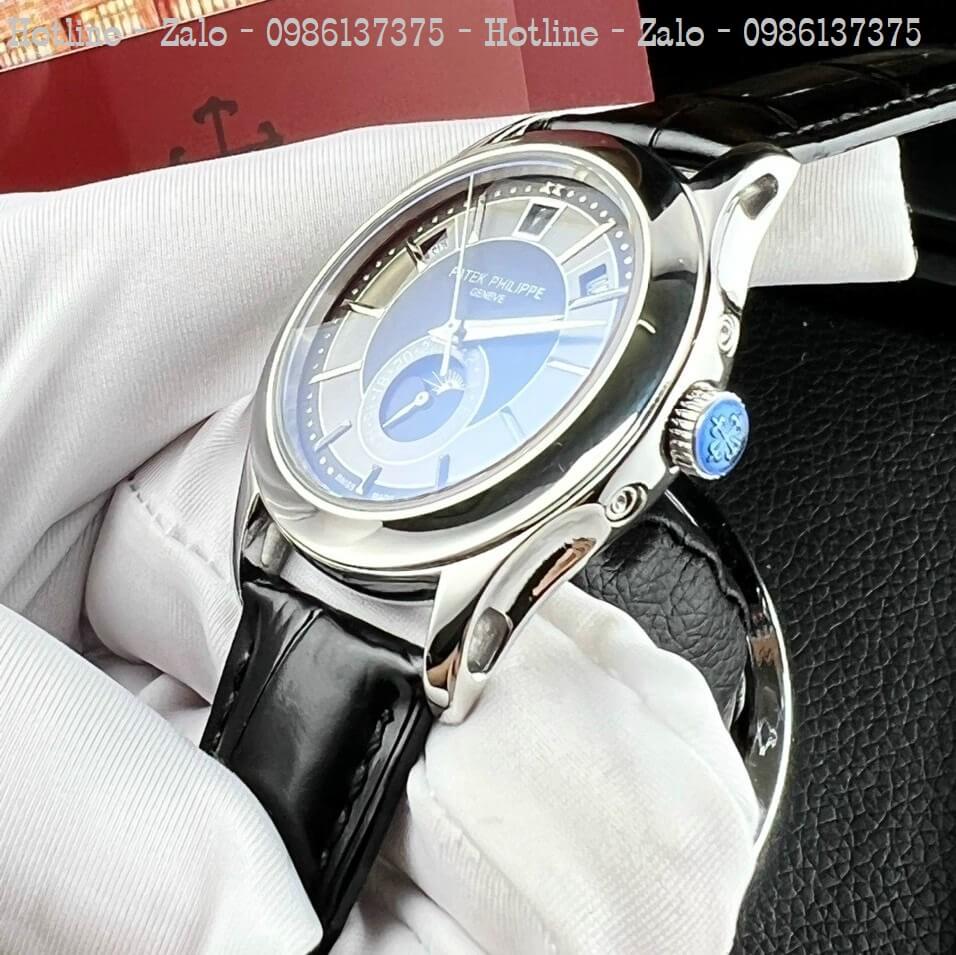 Đồng Hồ Patek Philippe Nam Máy Cơ Siêu Cấp Đen Mặt Đen Silver 40mm