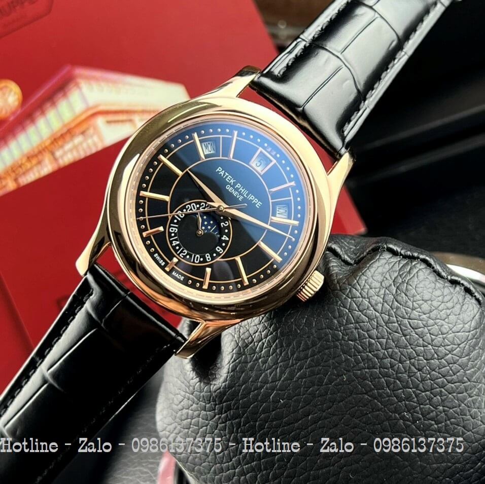 Đồng Hồ Patek Philippe Nam Máy Cơ Siêu Cấp Đen Mặt Đen Rose 40mm