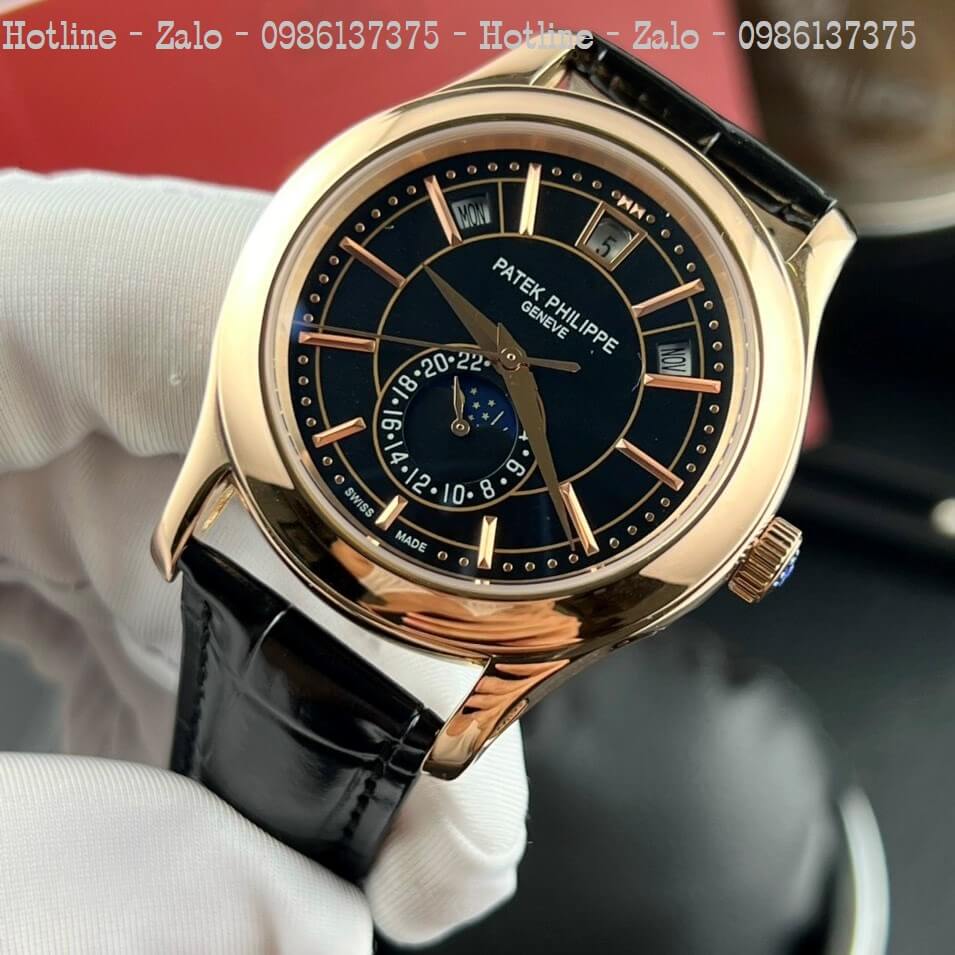 Đồng Hồ Patek Philippe Nam Máy Cơ Siêu Cấp Đen Mặt Đen Rose 40mm