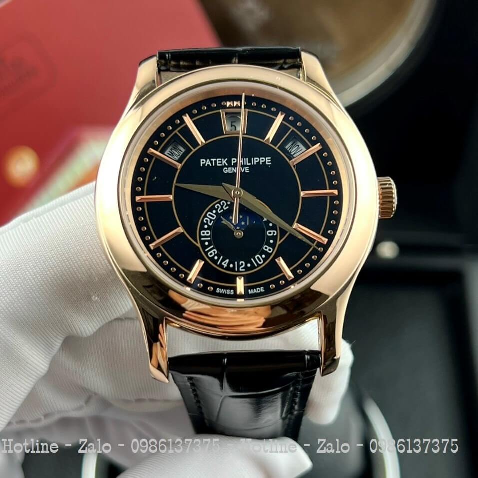 Đồng Hồ Patek Philippe Nam Máy Cơ Siêu Cấp Đen Mặt Đen Rose 40mm