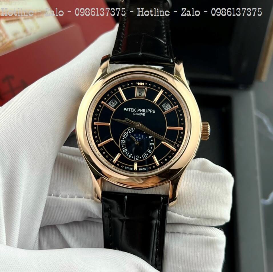 Đồng Hồ Patek Philippe Nam Máy Cơ Siêu Cấp Đen Mặt Đen Rose 40mm