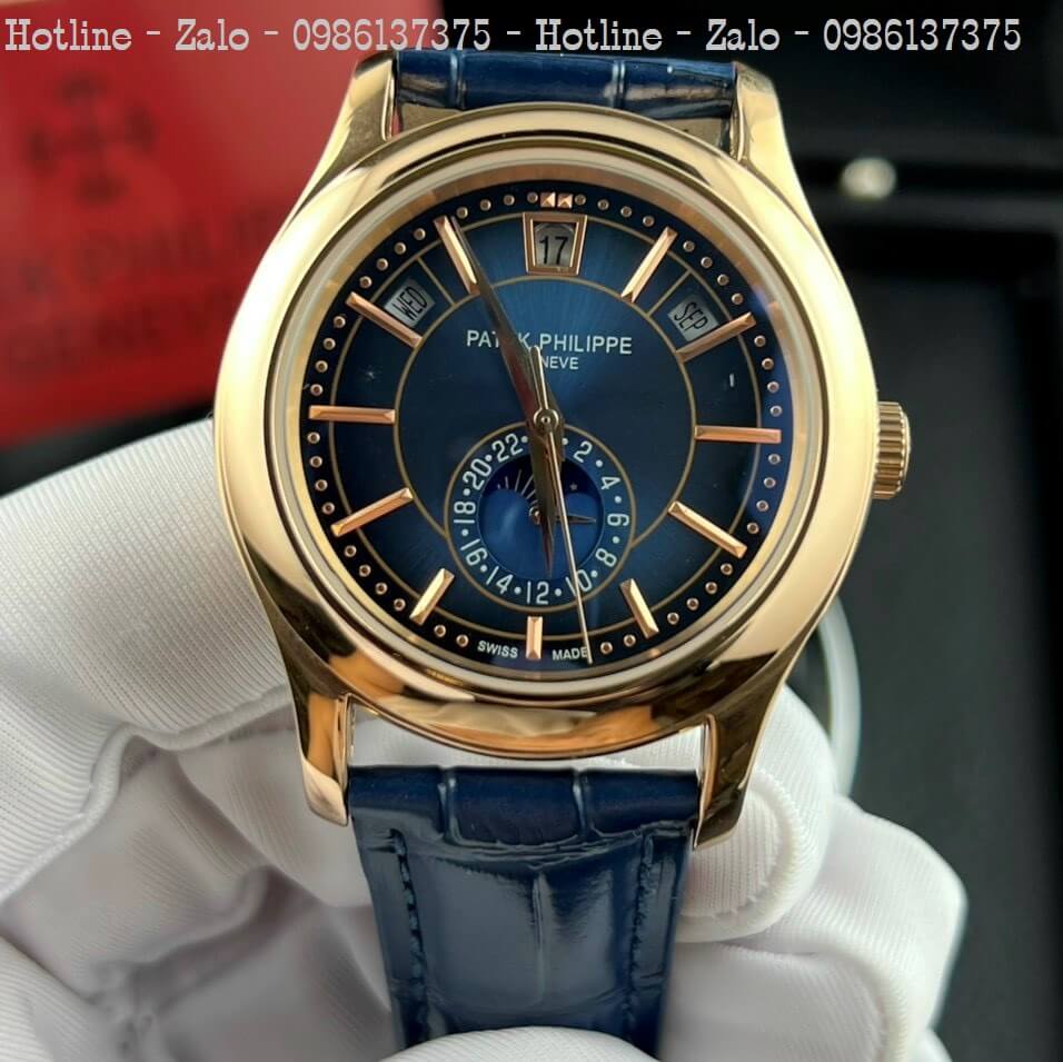 Đồng Hồ Patek Philippe Nam Máy Cơ Siêu Cấp Xanh Mặt Xanh Rose 40mm