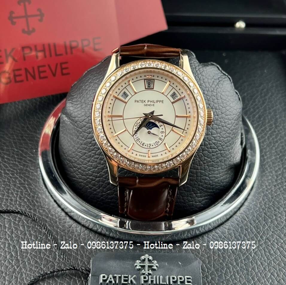 Đồng Hồ Patek Philippe Nam Máy Cơ Siêu Cấp Đen Rose 40mm - Đính Đá