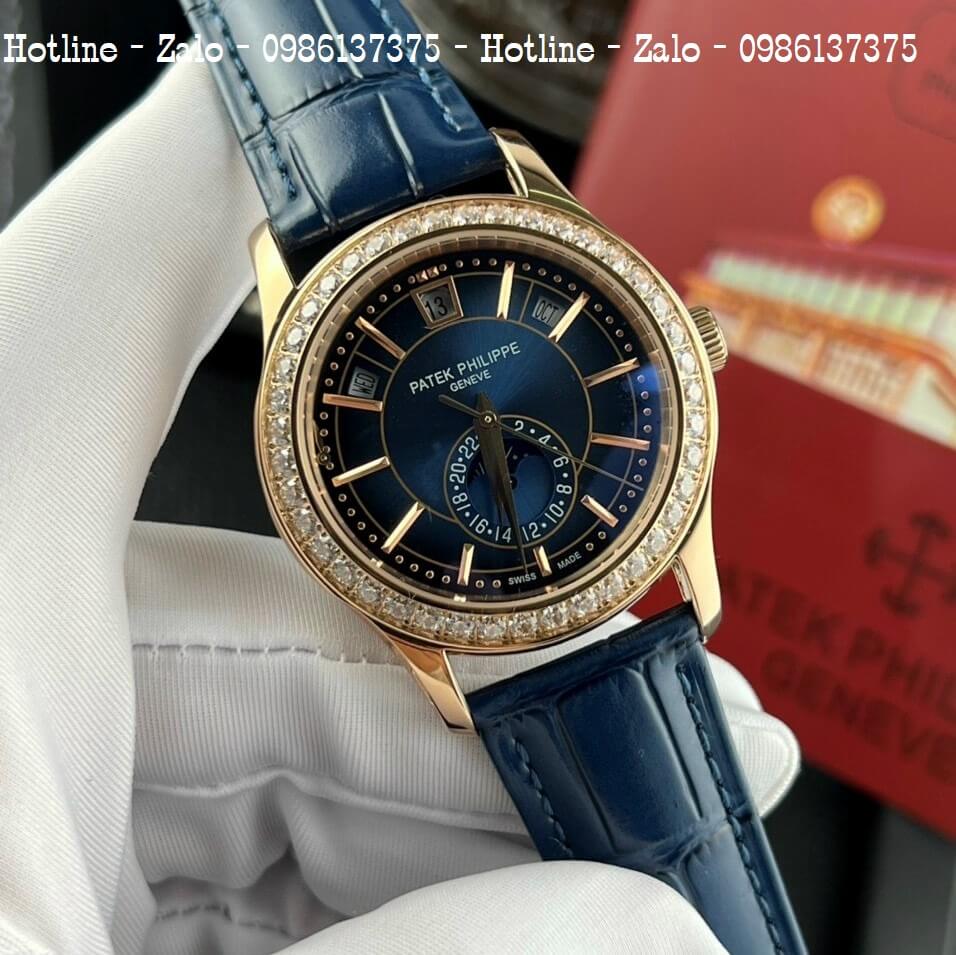 Đồng Hồ Patek Philippe Nam Máy Cơ Siêu Cấp Xanh Rose 40mm - Đính Đá