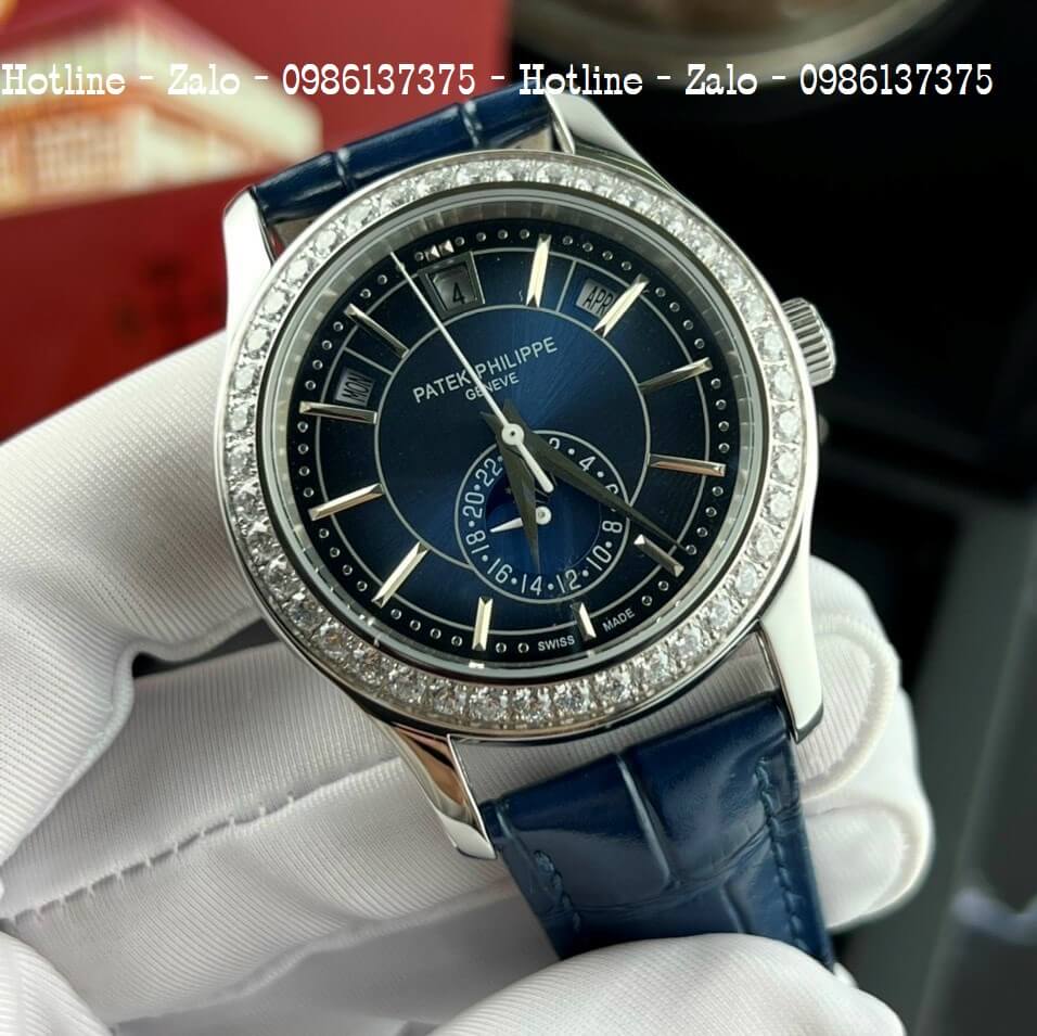 Đồng Hồ Patek Philippe Nam Máy Cơ Siêu Cấp Xanh Silver 40mm