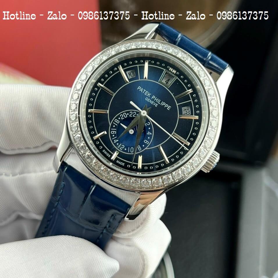 Đồng Hồ Patek Philippe Nam Máy Cơ Siêu Cấp Xanh Silver 40mm