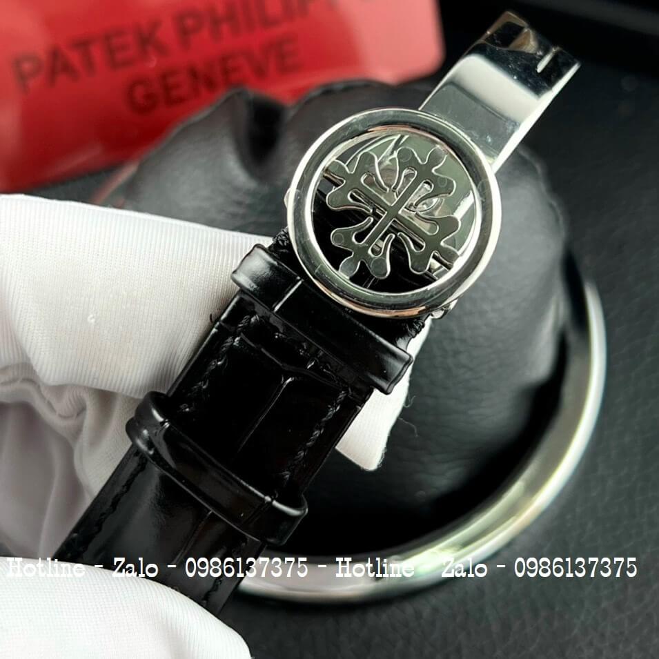 Đồng Hồ Patek Philippe Nam Máy Cơ Siêu Cấp Đen Silver 40mm - Đính Đá