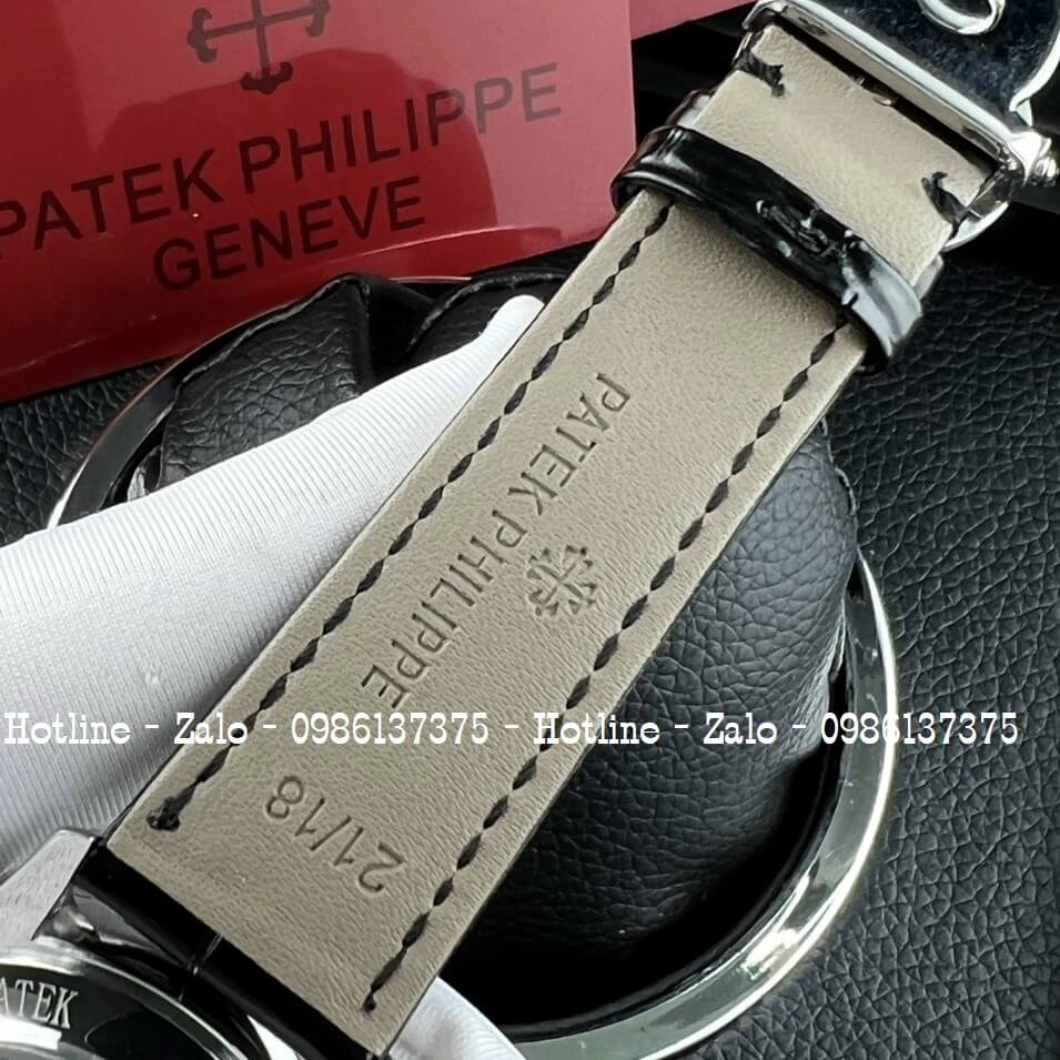Đồng Hồ Patek Philippe Nam Máy Cơ Siêu Cấp Đen Silver 40mm - Đính Đá