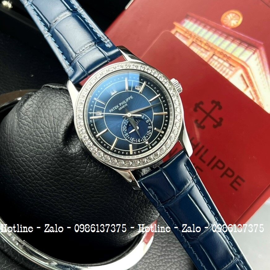 Đồng Hồ Patek Philippe Nam Máy Cơ Siêu Cấp Xanh Silver 40mm