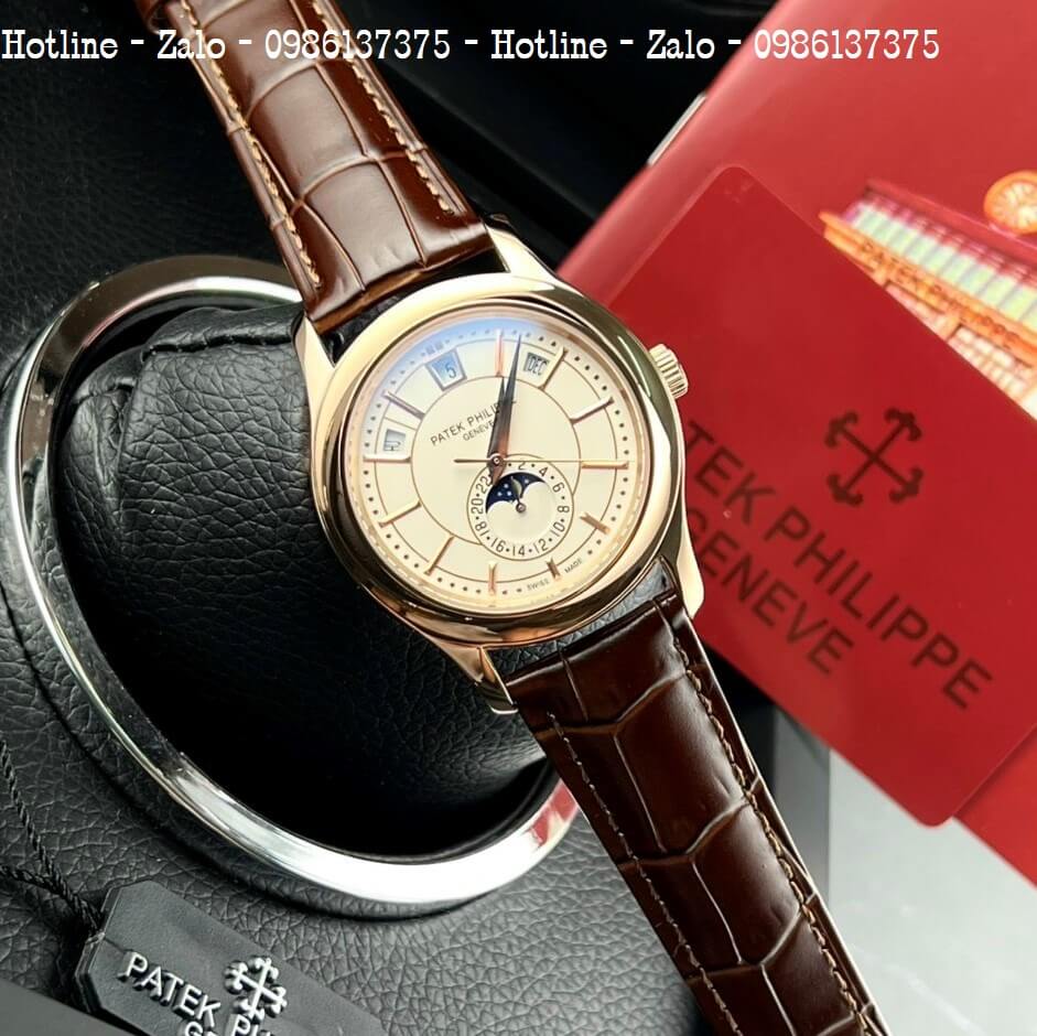 Đồng Hồ Patek Philippe Nam Máy Cơ Siêu Cấp Nâu Rose 40mm