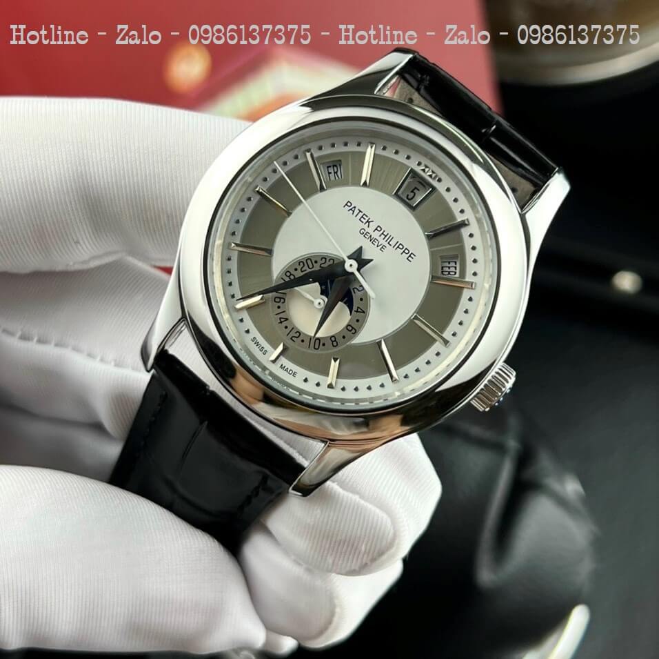 Đồng Hồ Patek Philippe Nam Máy Cơ Siêu Cấp Đen Silver 40mm