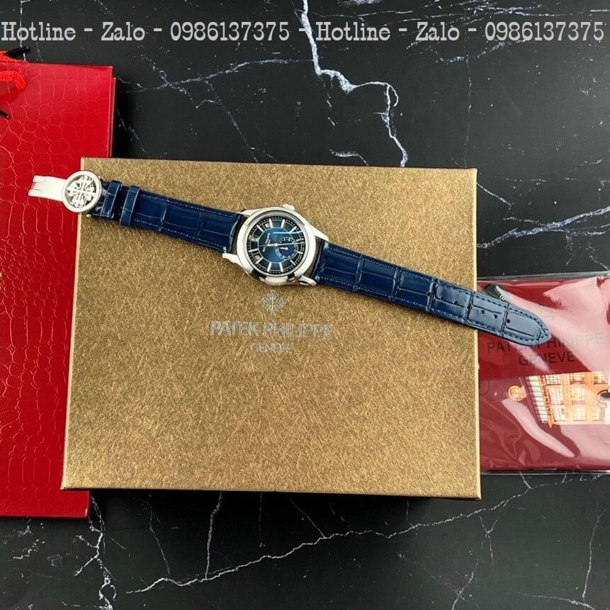 Đồng Hồ Patek Philippe Nam Máy Cơ Siêu Cấp Xanh Silver 40mm
