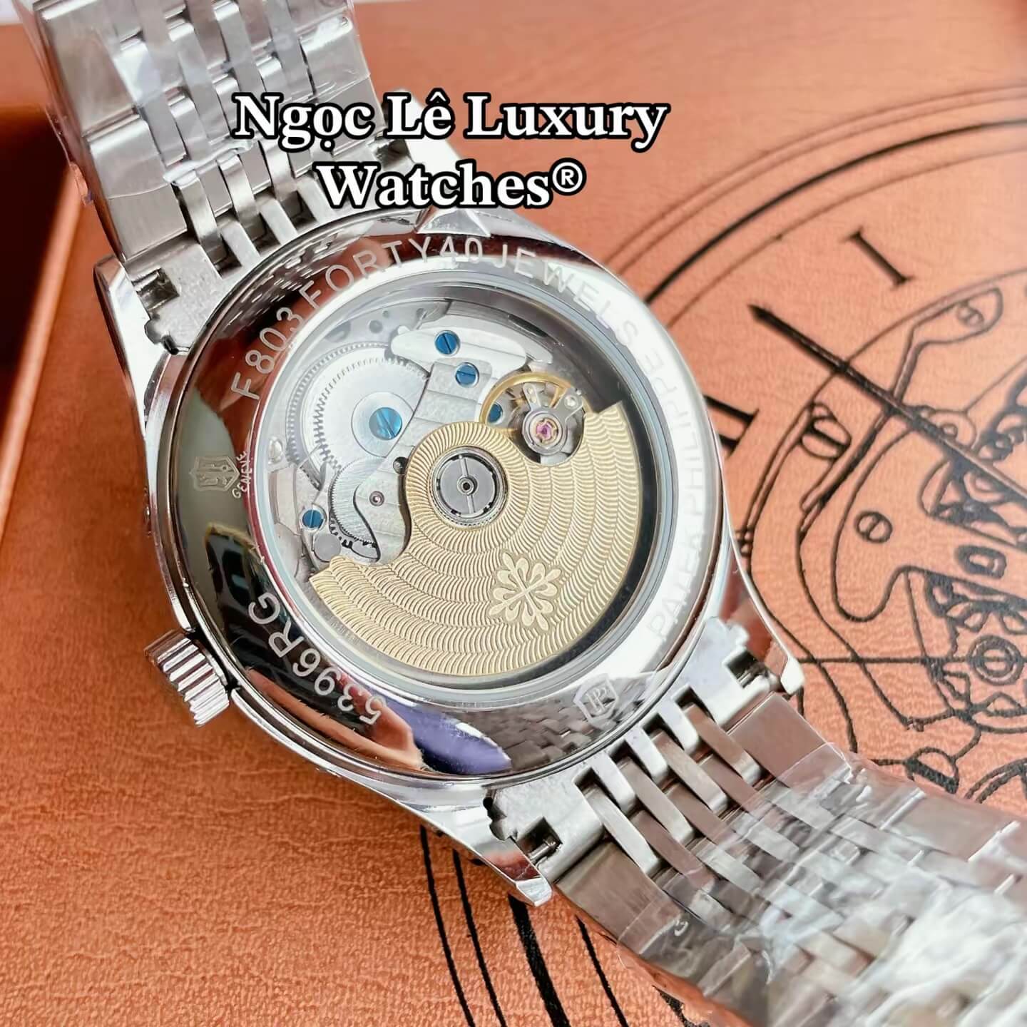Đồng Hồ Nam Patek Philippe Complications Tự Động Dây Kim Loại Màu Bạc Mặt Đen Size 40mm
