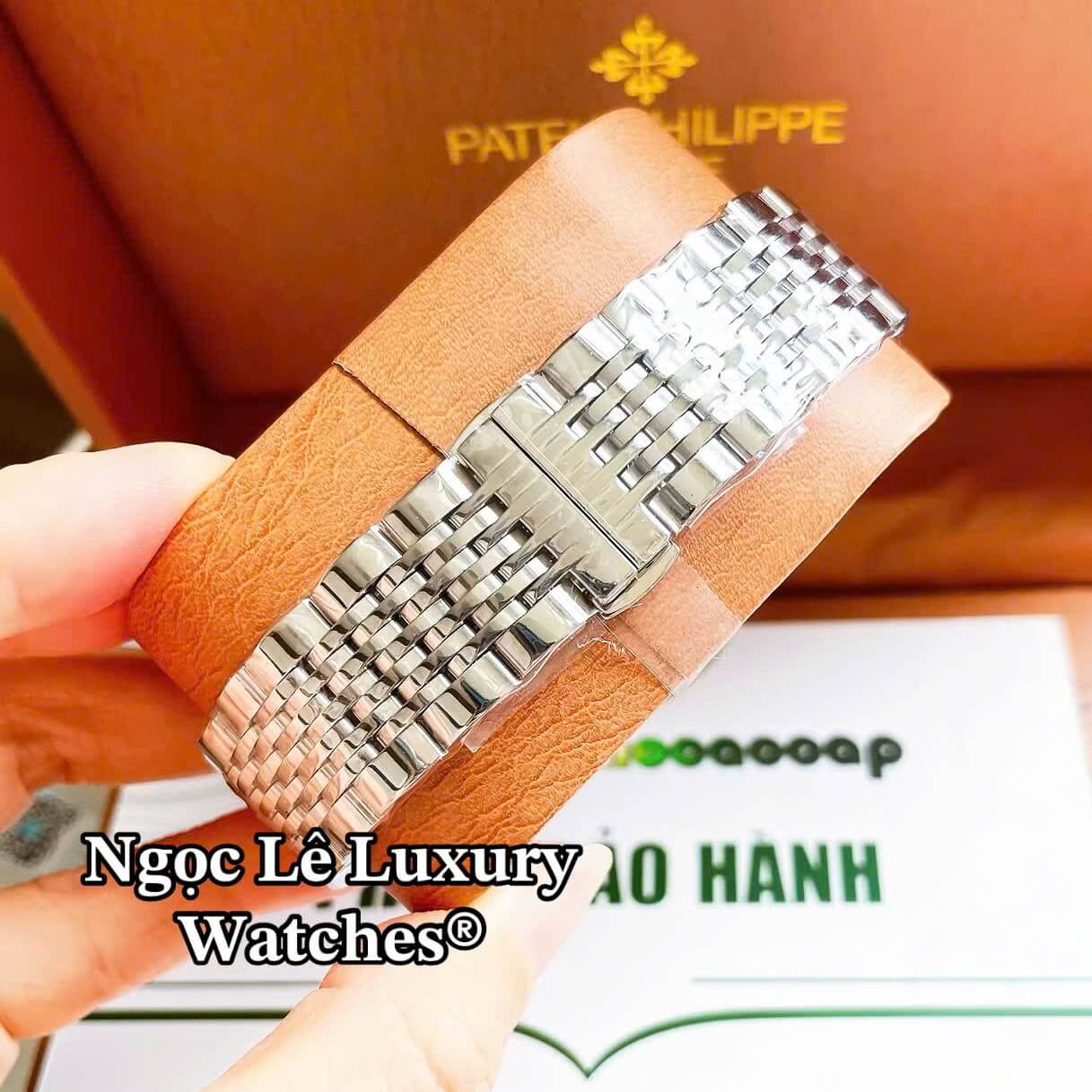 Đồng Hồ Nam Patek Philippe Complications Tự Động Dây Kim Loại Màu Bạc Mặt Trắng Size 40mm