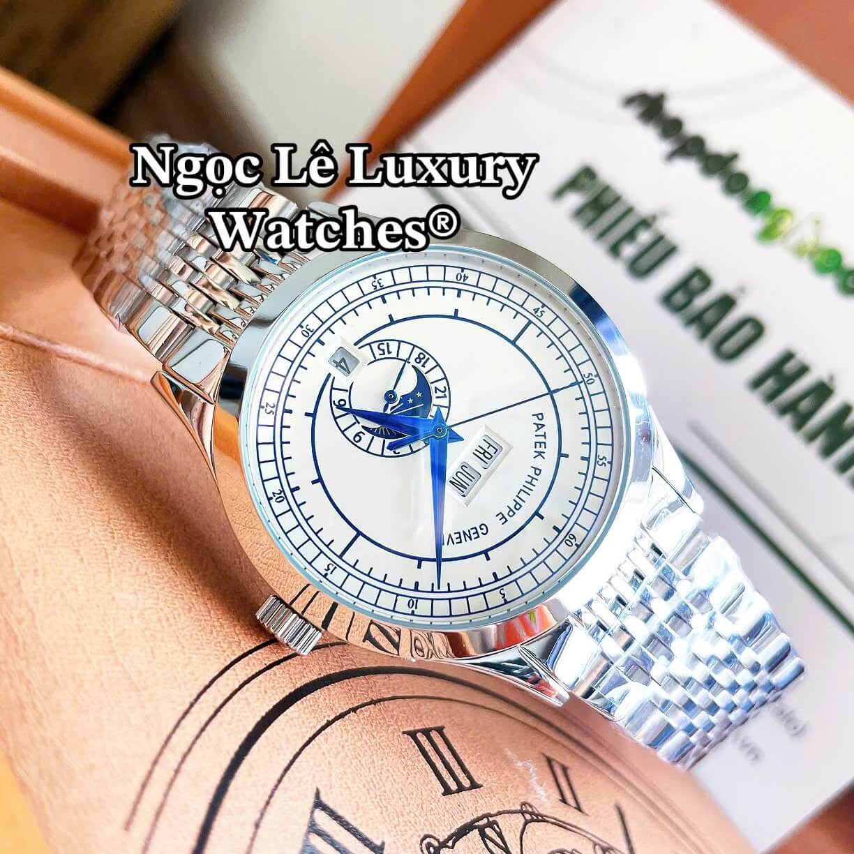 Đồng Hồ Nam Patek Philippe Complications Tự Động Dây Kim Loại Màu Bạc Mặt Trắng Size 40mm