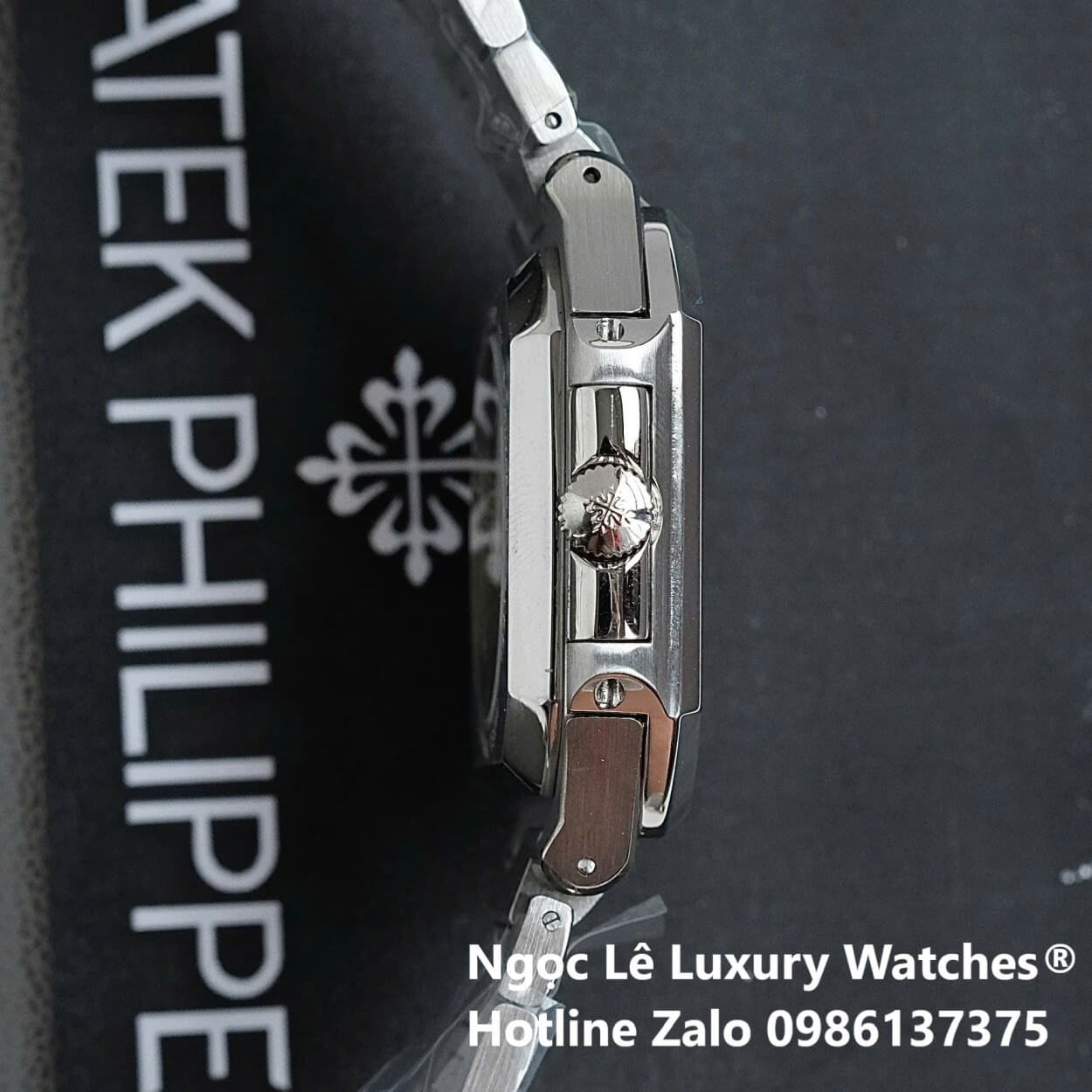 Đồng Hồ Nam Patek Philippe Cubitus Automatic Dây Thép Silver Mặt Đen Size 40mm