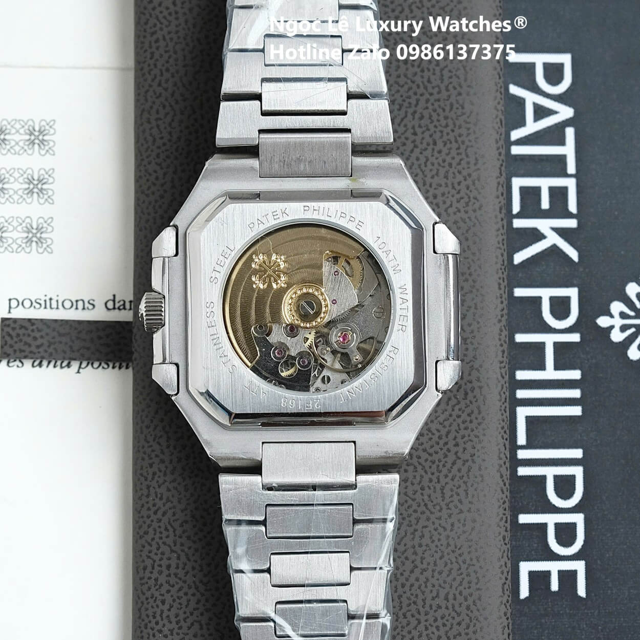 Đồng Hồ Nam Patek Philippe Cubitus Automatic Dây Thép Silver Mặt Xanh Lá Size 40mm