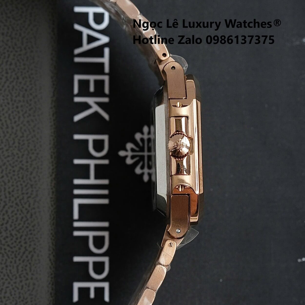 Đồng Hồ Nam Patek Philippe Cubitus Automatic Vàng Hồng Mặt Nâu Size 40mm