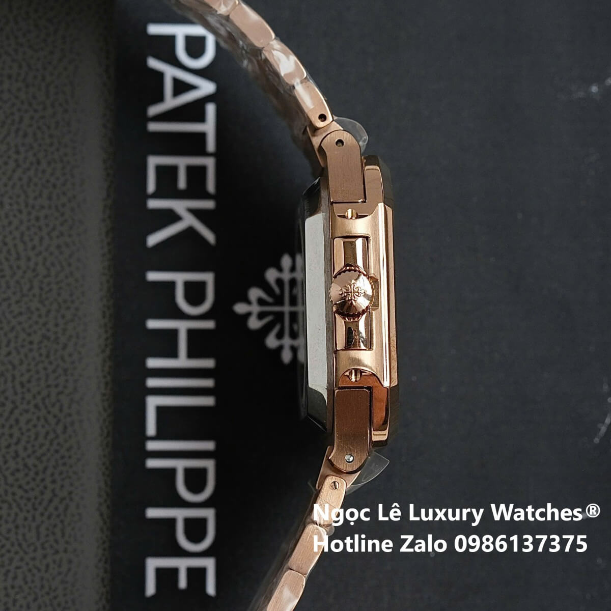 Đồng Hồ Nam Patek Philippe Cubitus Automatic Vàng Hồng Mặt Trắng Size 40mm