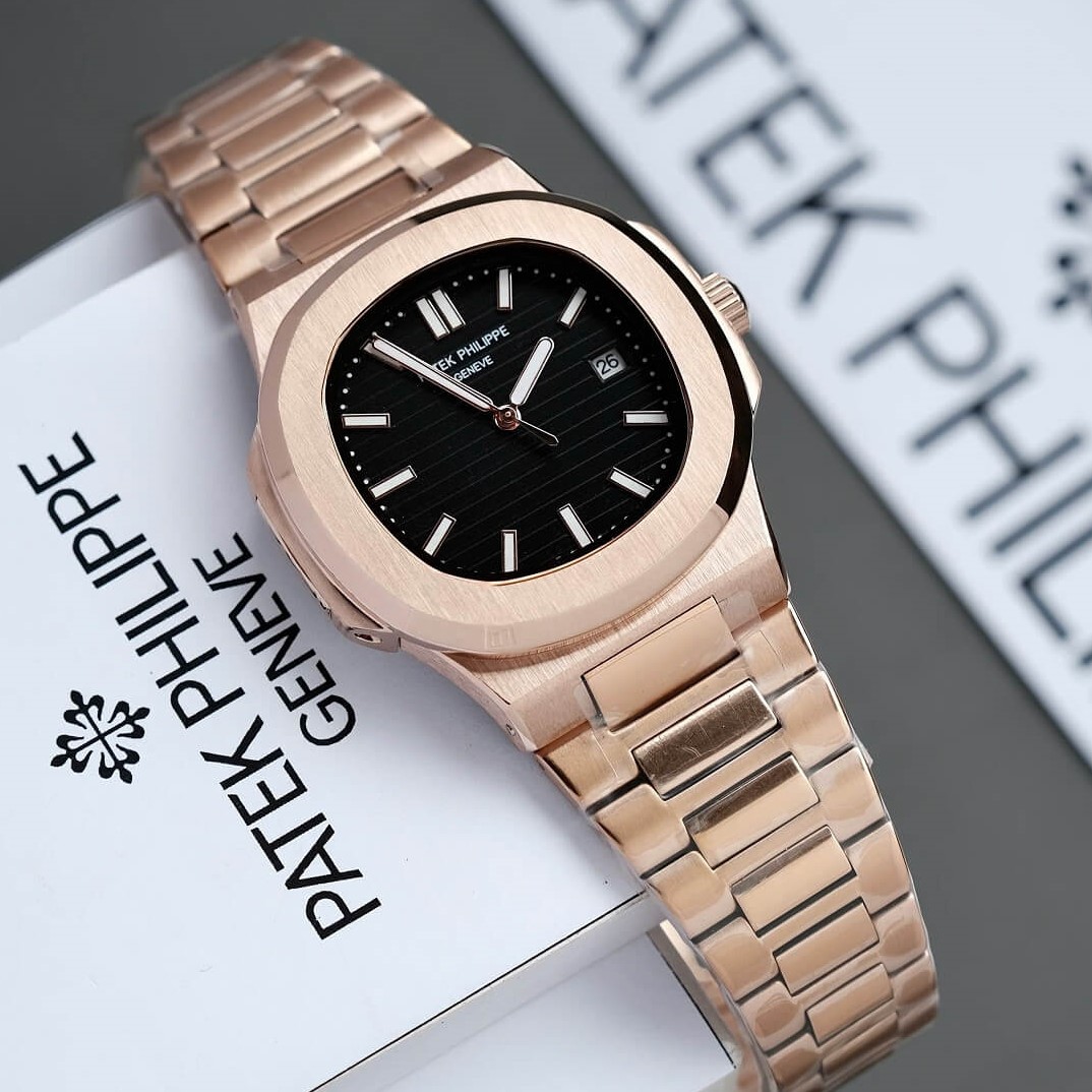 Đồng Hồ Nam Patek Philippe Nautilus 5711 Máy Tự Động Dây Rose Mặt Đen Size 40mm