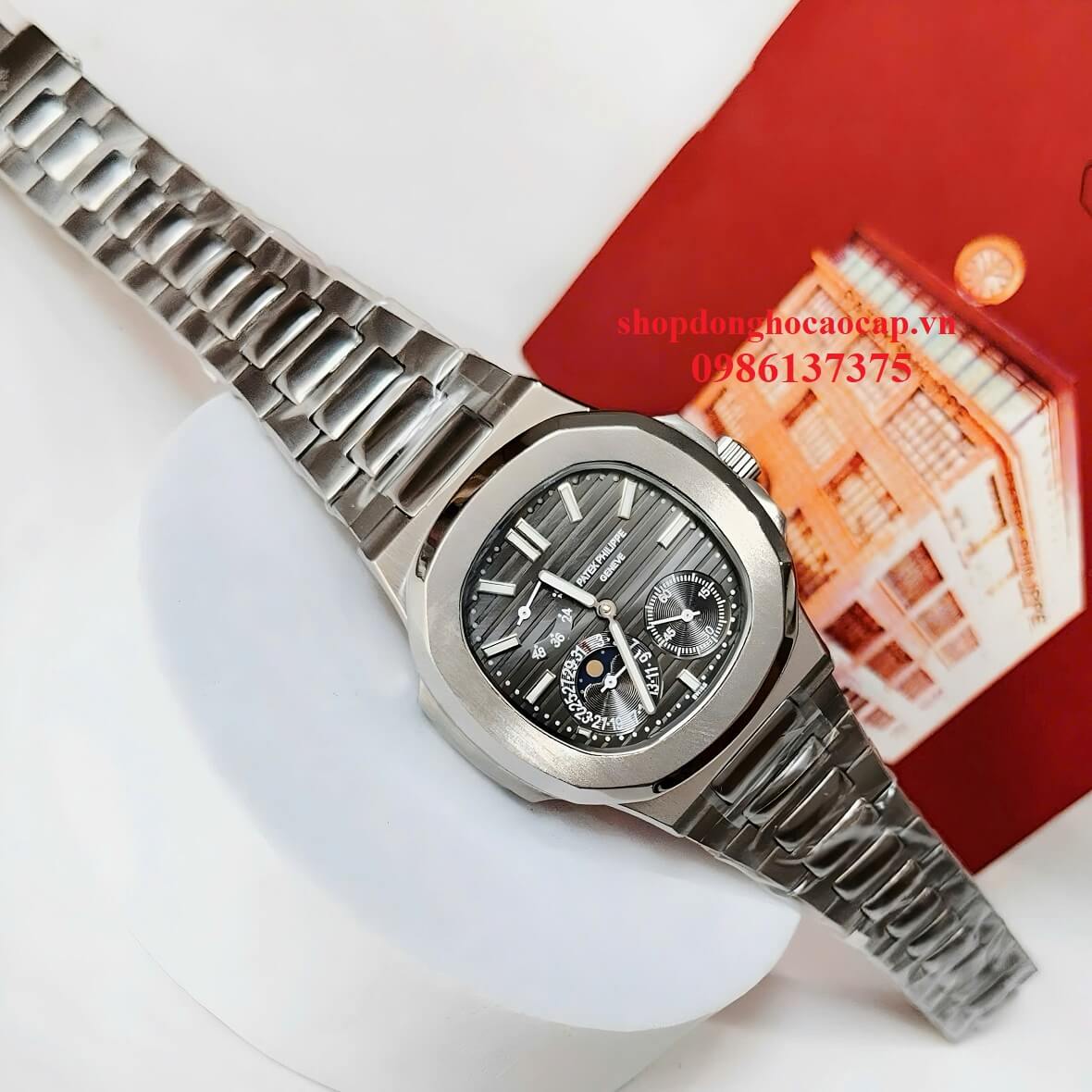 Đồng Hồ Nam Patek Philippe Nautilus 5712 Tự Động Mặt Xám Kim Loại Inox Size 40mm