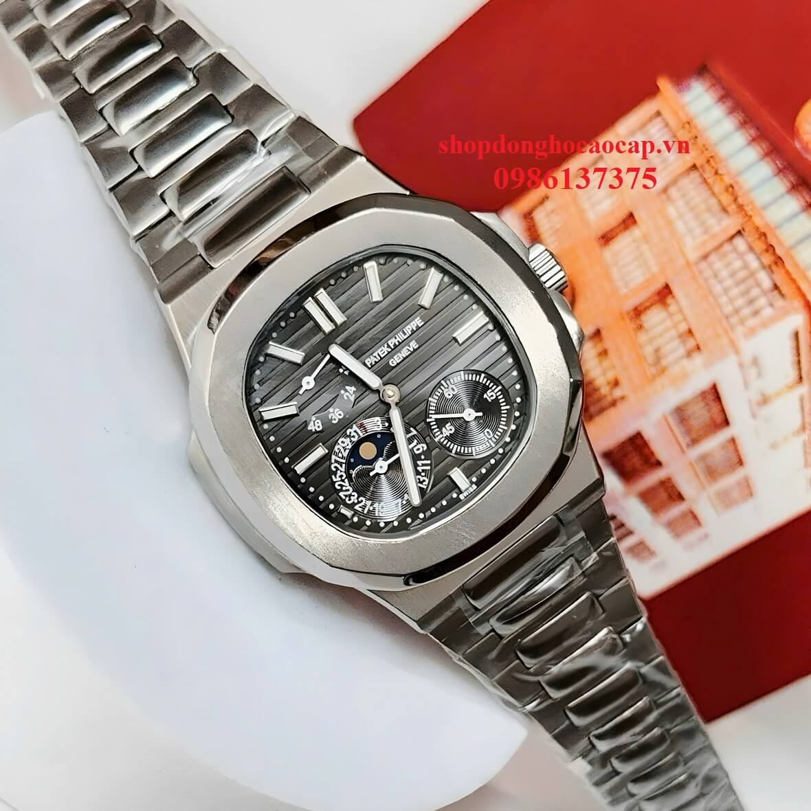 Đồng Hồ Nam Patek Philippe Nautilus 5712 Tự Động Mặt Xám Kim Loại Inox Size 40mm