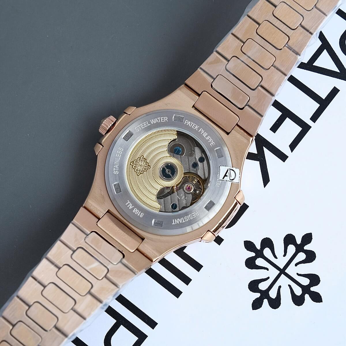 Đồng Hồ Nam Patek Philippe Nautilus 5726 Đính Đá Máy Tự Động Dây Rose Mặt Trắng Size 40mm