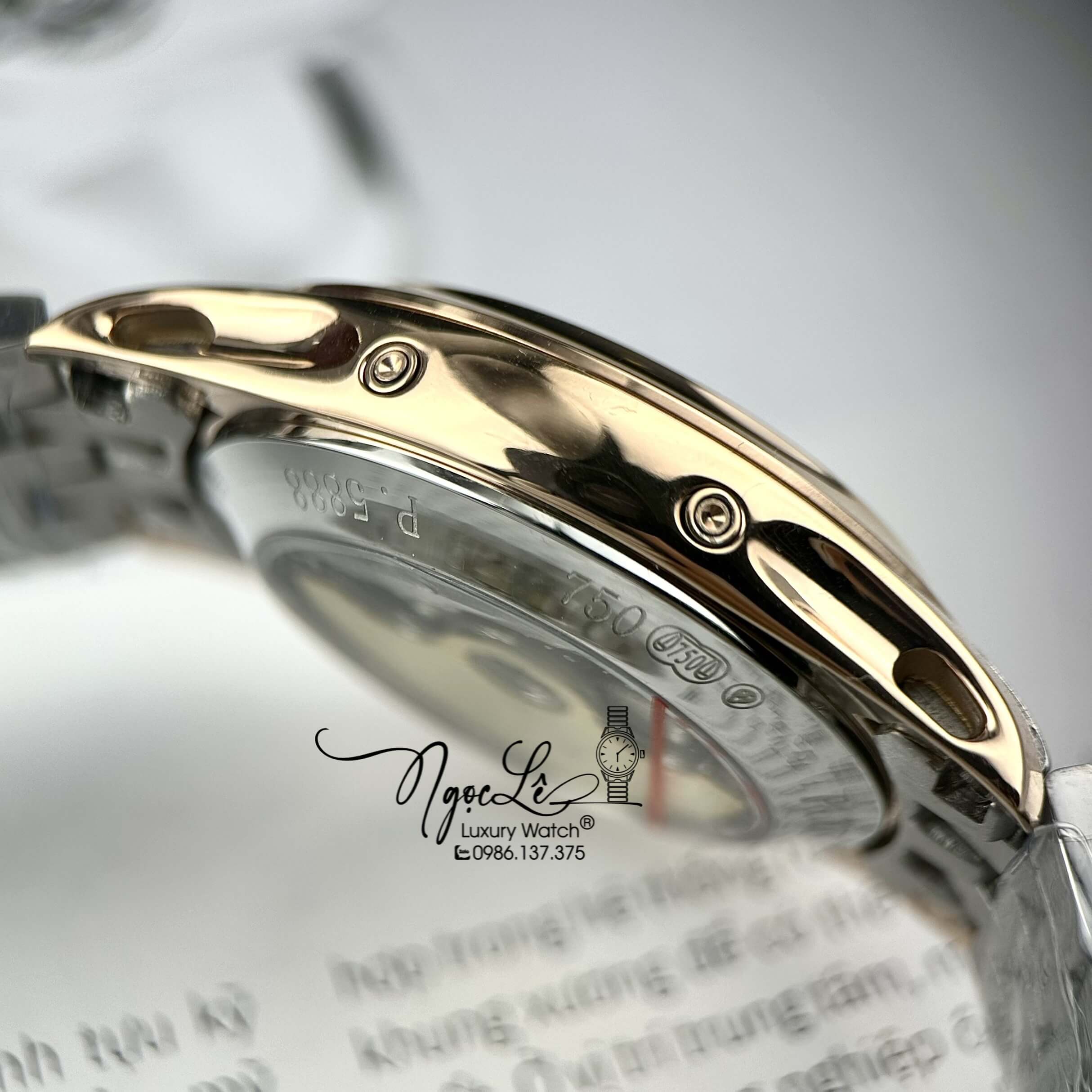 Đồng Hồ Nam Patek Philippe Tự Động Dây Kim Loại Demi Rose Mặt Trắng Size 40mm