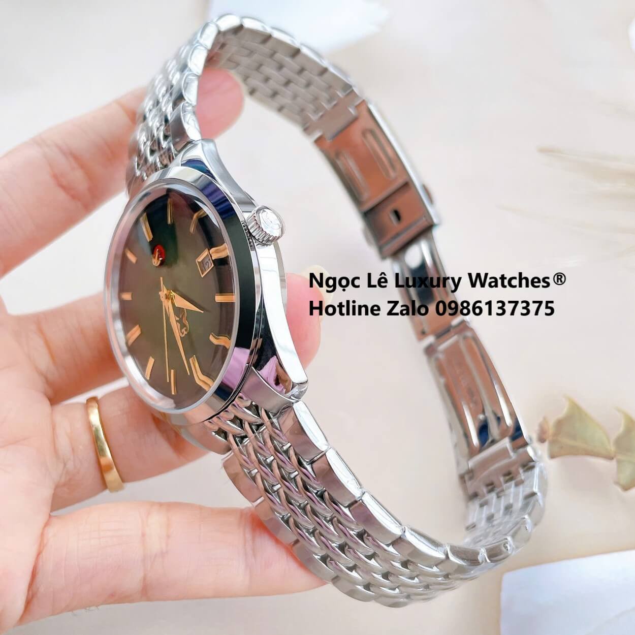 Đồng Hồ Nam Rado Golden Horse Automatic Cao Cấp Dây Bạc Mặt Ombre Xanh Lá Size 40mm - Sapphire