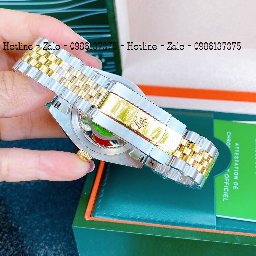 Đồng Hồ Nam Rolex Automatic 1 Lịch Viền Khía Demi Trắng Ngọc 41mm