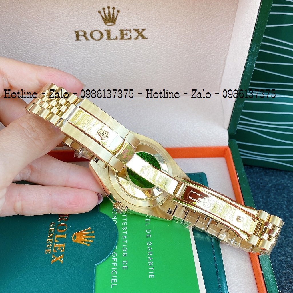 Đồng Hồ Nam Rolex Automatic 1 Lịch Viền Khía Vàng Ngọc 41mm