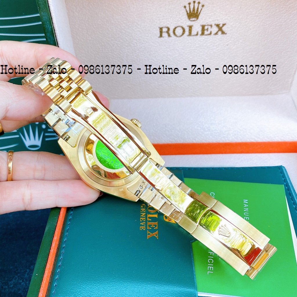 Đồng Hồ Nam Rolex Automatic 1 Lịch Viền Khía Vàng Ngọc 41mm