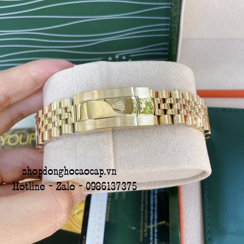 Đồng Hồ Nam Rolex Automatic 2 Lịch Viền Khía Vàng Đỏ 41mm
