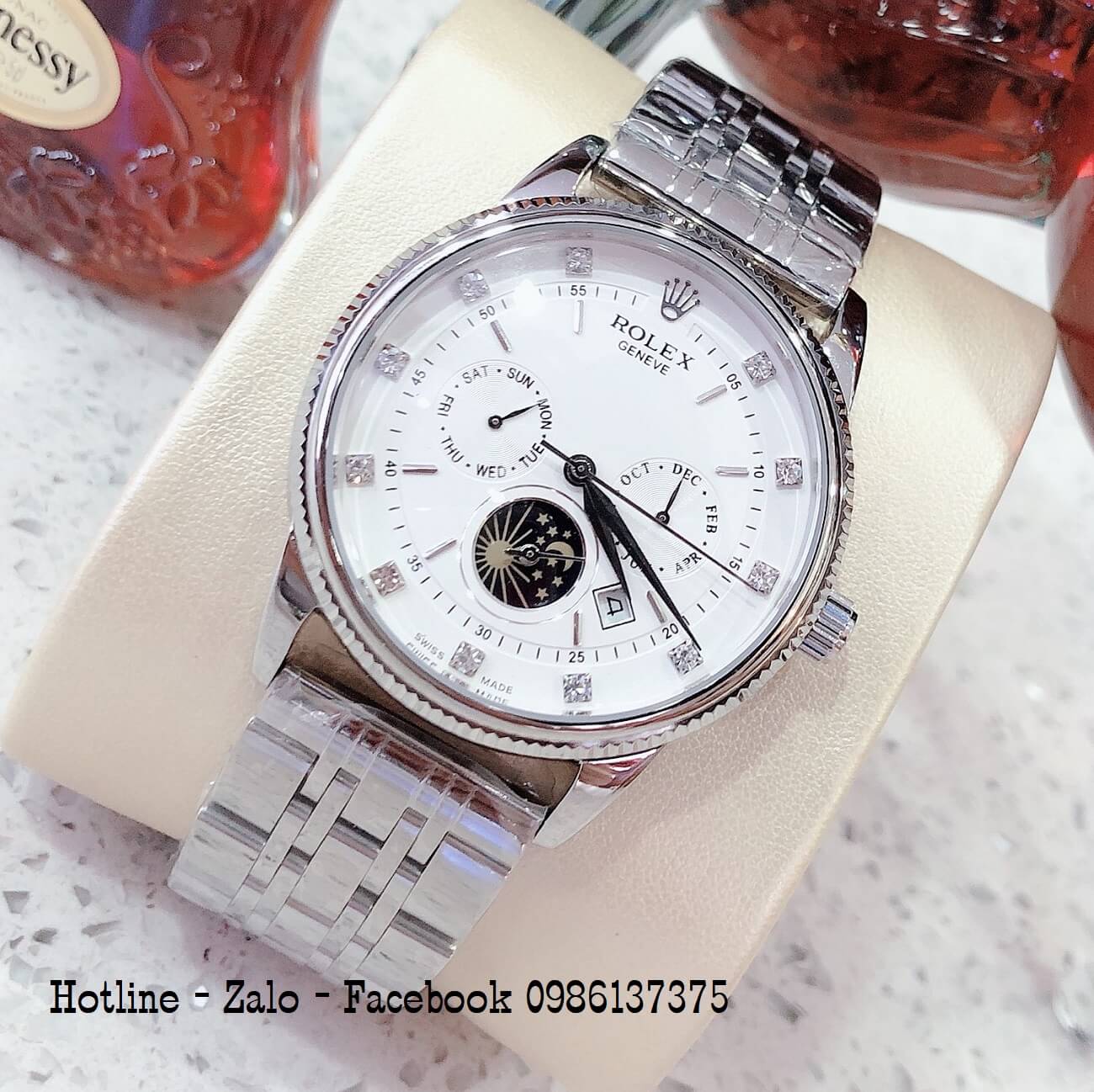 Đồng Hồ Nam Rolex Automatic Tự Động Lộ Máy 41mm 2 Lịch