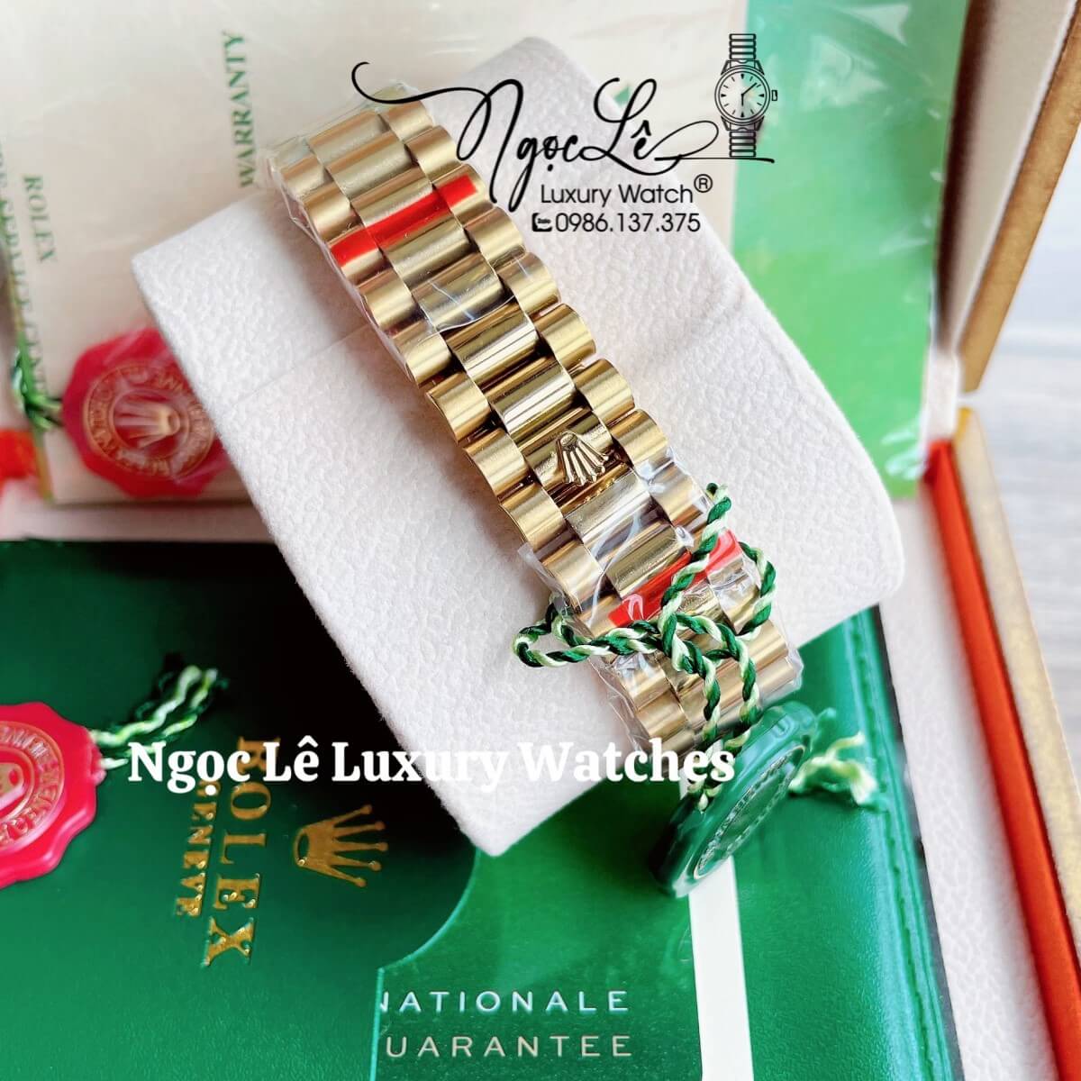 Đồng Hồ Nam Rolex Day-Date Tự Động Dây Kim Loại Màu Vàng Mặt Đính Full Đá Size 41mm