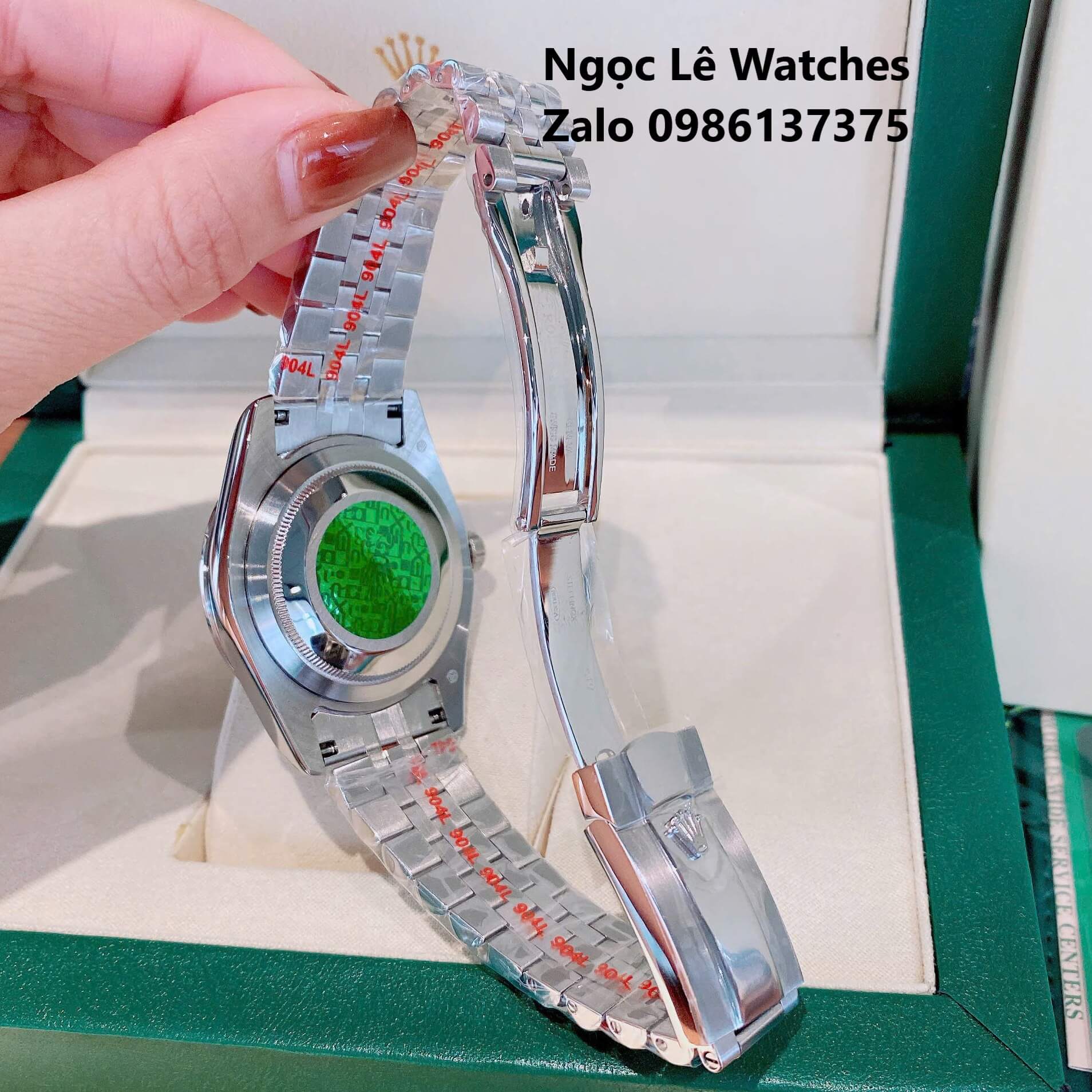 Đồng Hồ Nam Rolex Day-Date Tự Động Dây Kim Loại Silver Mặt Trắng Size 41mm Viền Đính Đá
