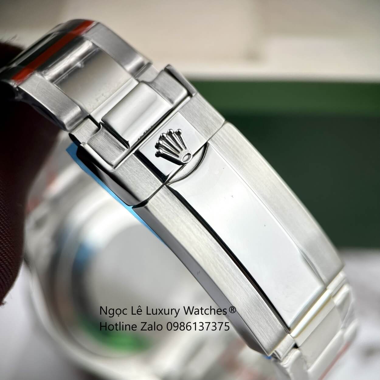 Đồng Hồ Nam Rolex Daytona Automatic Dây Kim Loại Silver Mặt Xanh Viền Nâu Size 40mm