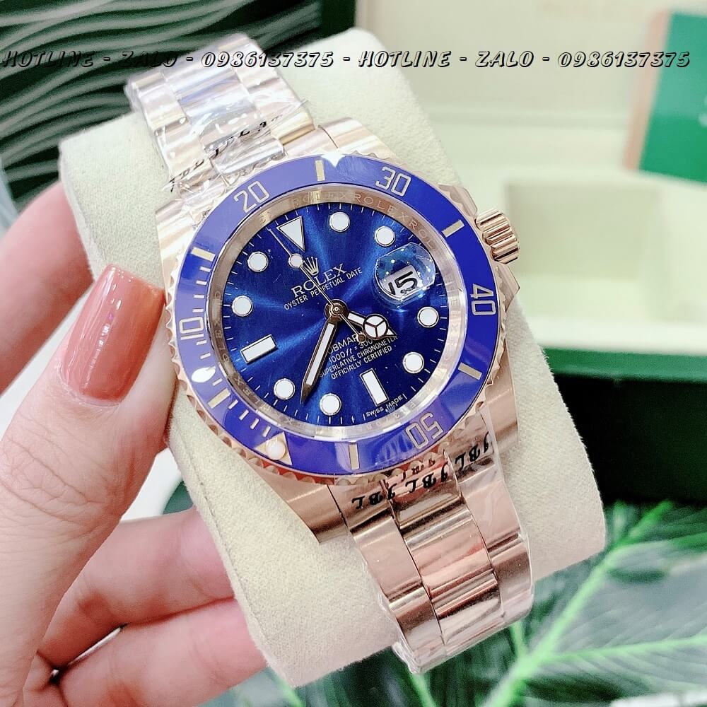 Đồng Hồ Nam Rolex Oyster Perpetual Submariner Date Automatic 40mm - Vàng Mặt Xanh Dương