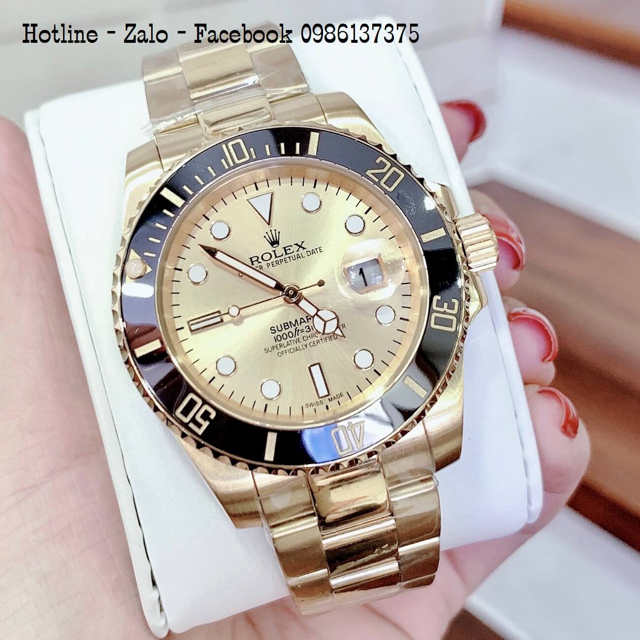 Đồng Hồ Nam Rolex Oyster Perpetual Date Quartz Vàng Mặt Vàng 41mm