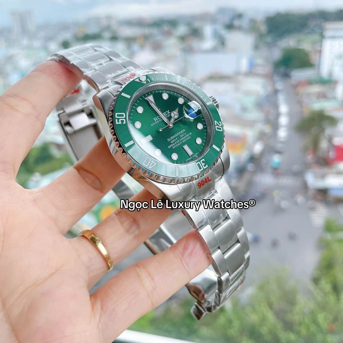Đồng Hồ Nam Rolex Submariner Hulk Mặt Xanh Lá Tự Động Dây Vỏ Inox Size 40mm
