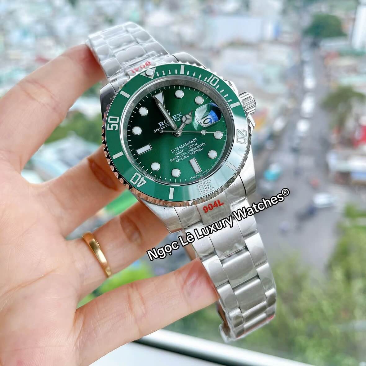 Đồng Hồ Nam Rolex Submariner Hulk Mặt Xanh Lá Tự Động Dây Vỏ Inox Size 40mm